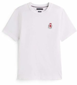 TOMMY HILFIGER Tričko  červená / čierna / biela