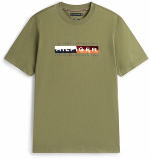 TOMMY HILFIGER Tričko  tmavomodrá / jablková / čierna / biela