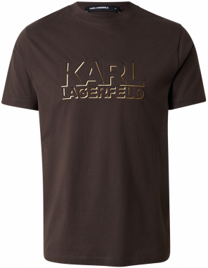 Karl Lagerfeld Tričko  slonová kosť / tmavohnedá