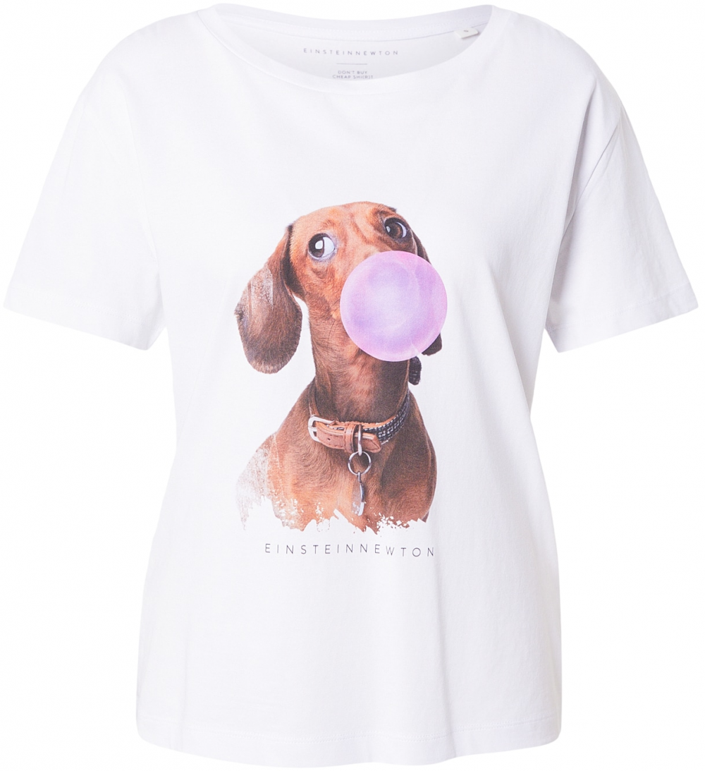 EINSTEIN & NEWTON Tričko 'Bubble Dackel'  hnedá / fialová / biela