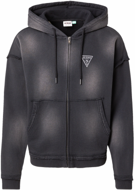 GUESS Originals Tepláková bunda  sivá / čierna