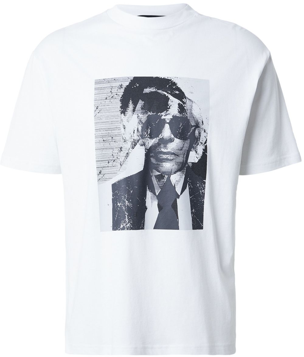 Karl Lagerfeld Tričko  sivá / čierna / biela