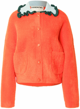 Essentiel Antwerp Kardigán 'Jardener'  svetlomodrá / jedľová / tmavooranžová