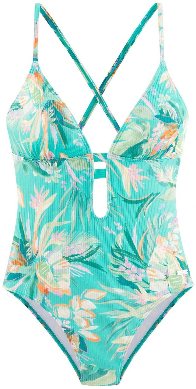 VENICE BEACH Jednodielne plavky  svetlobéžová / tyrkysová / nefritová