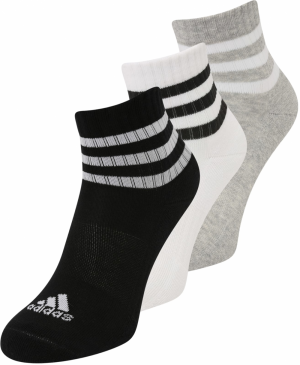 ADIDAS PERFORMANCE Ponožky '3-Stripes Cushioned Sportswear Low-Cut 3 Pairs'  sivá melírovaná / čierna / biela