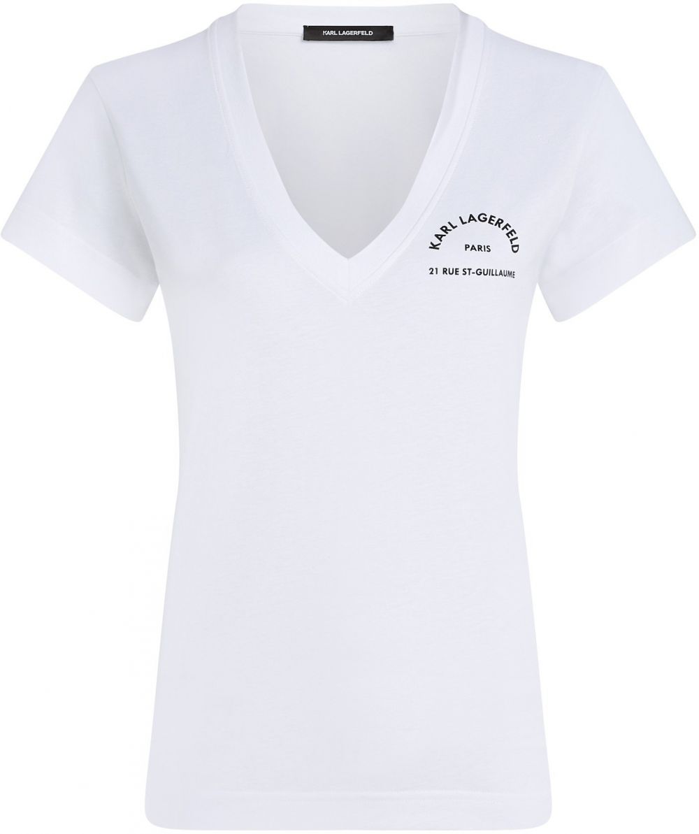 Karl Lagerfeld Tričko 'Rue St-Guillaume'  čierna / biela