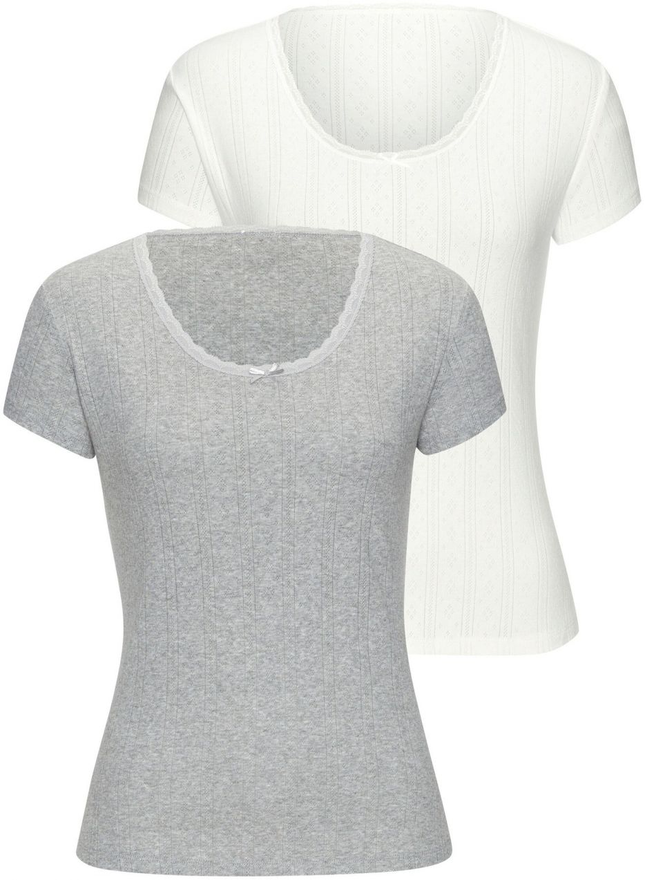 VIVANCE Tričko  sivá / biela