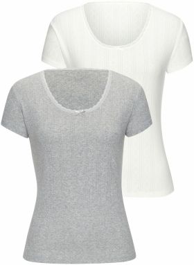 VIVANCE Tričko  sivá / biela