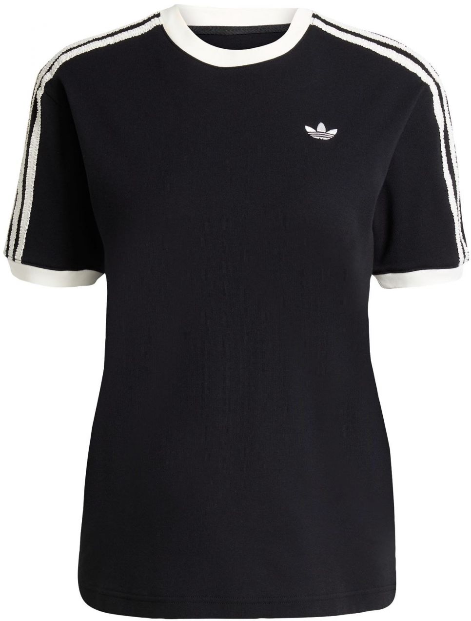 ADIDAS ORIGINALS Tričko 'Ruffle 3-Stripes'  čierna / biela