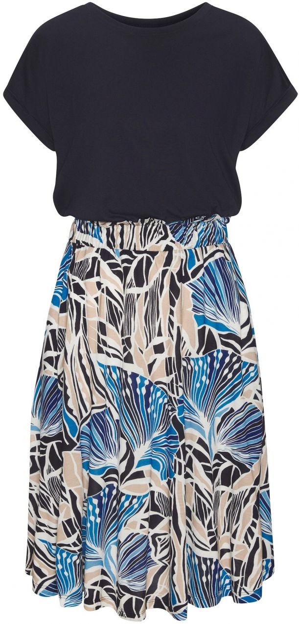 LASCANA Šaty  krémová / námornícka modrá / čierna / biela