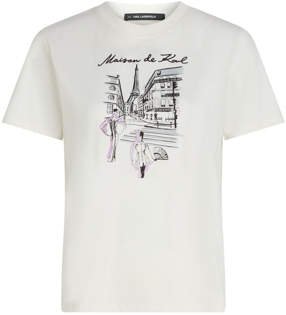 Karl Lagerfeld Tričko 'PARIS'  čierna / biela