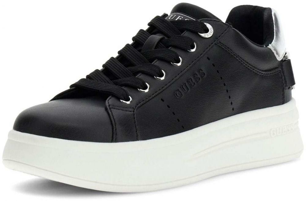 GUESS Nízke tenisky 'WESLI'  čierna / strieborná