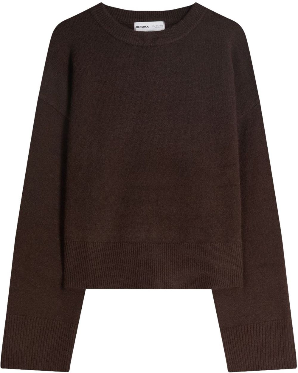 Bershka Sveter  tmavohnedá