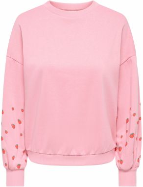 ONLY Mikina 'ONLBrooke'  smaragdová / svetloružová / krvavo červená