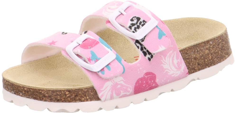 SUPERFIT Sandále  azúrová / ružová / ružová / biela