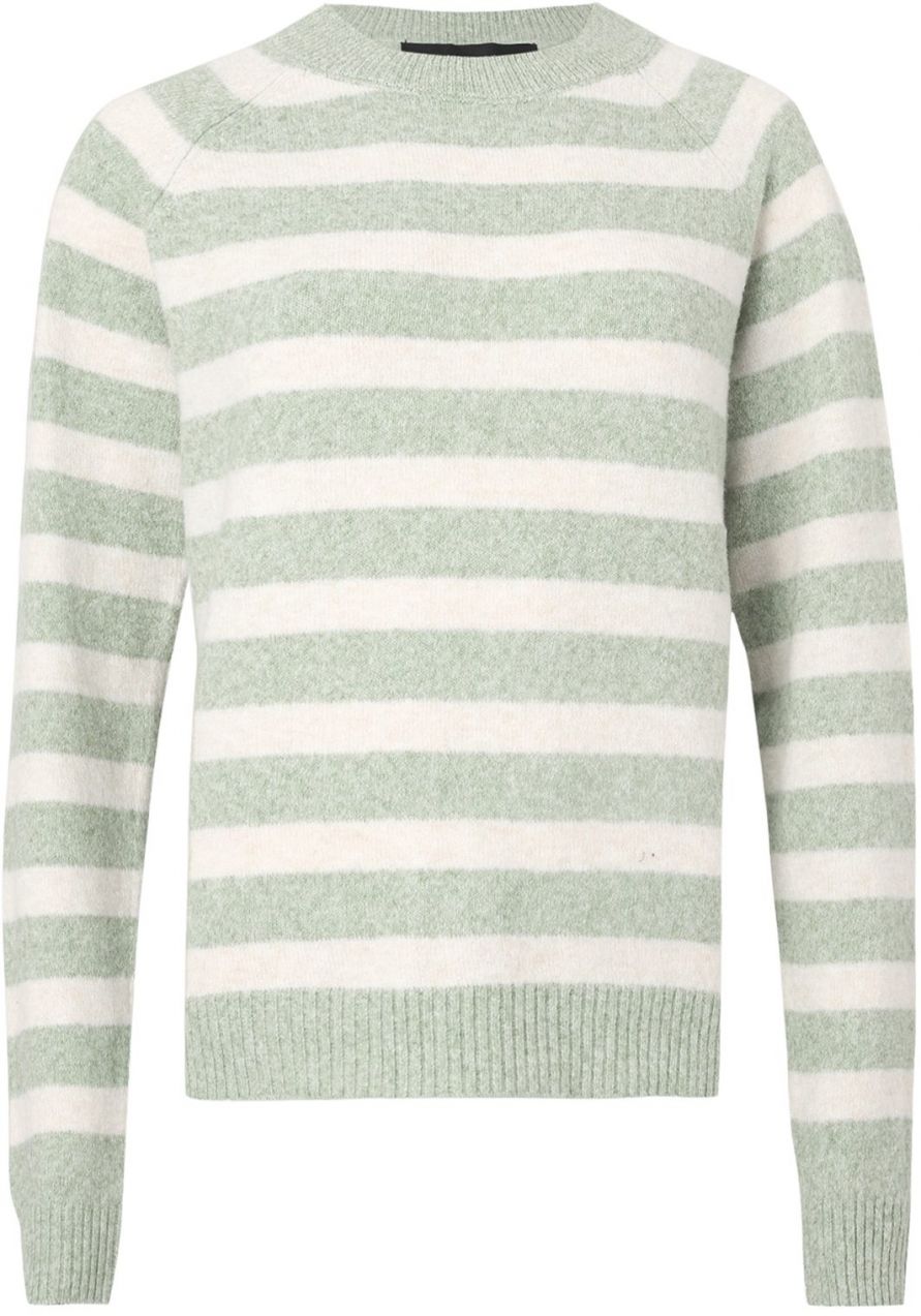 VERO MODA Sveter 'VMDoffy'  zelená melírovaná / biela