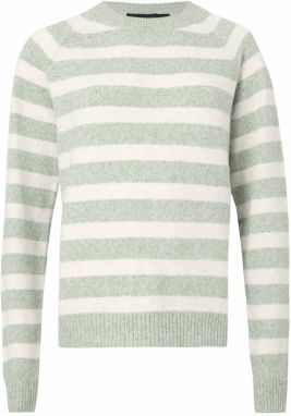 VERO MODA Sveter 'VMDoffy'  zelená melírovaná / biela