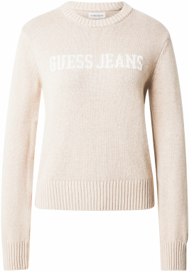 GUESS JEANS Sveter  krémová / biela