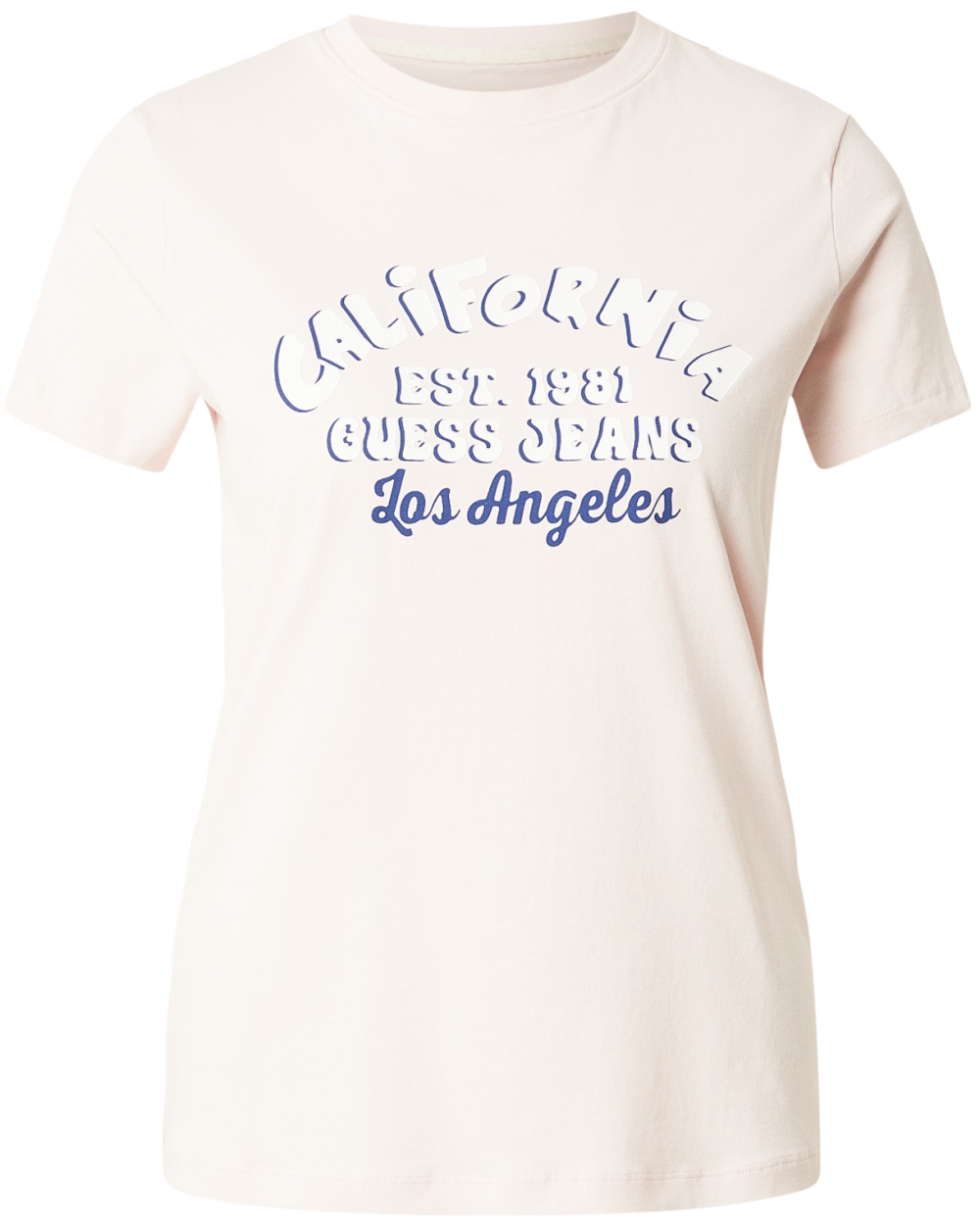 GUESS JEANS Tričko  námornícka modrá / ružová / biela