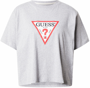 GUESS JEANS Tričko 'ICONIC'  sivá melírovaná / červená / čierna / biela