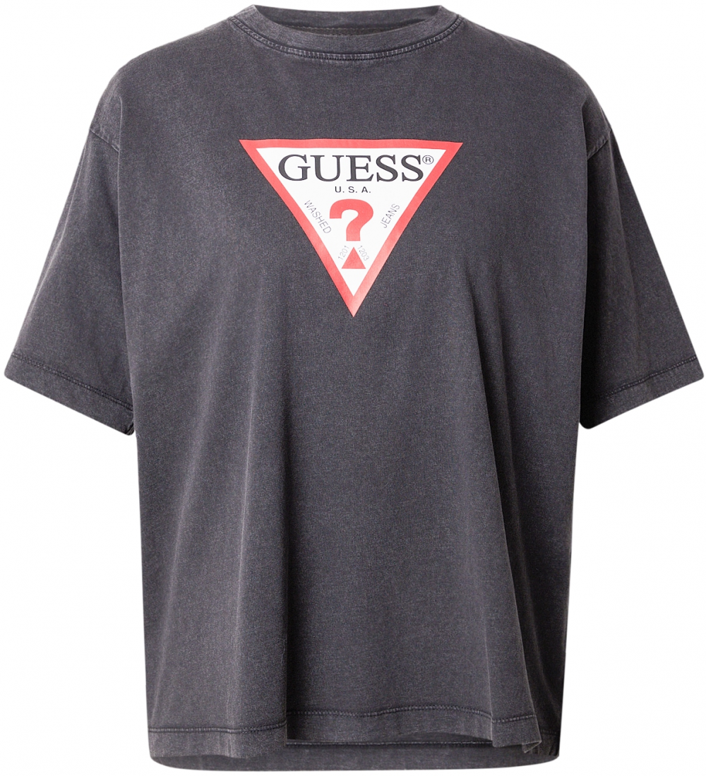 GUESS JEANS Tričko 'ICONIC'  červená / čierna / biela