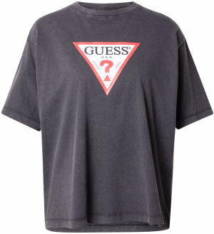 GUESS JEANS Tričko 'ICONIC'  červená / čierna / biela