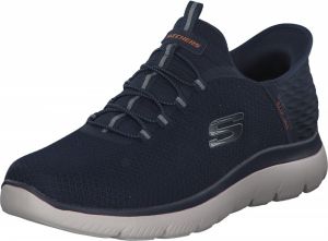 SKECHERS Nízke tenisky  námornícka modrá / svetlosivá / oranžová