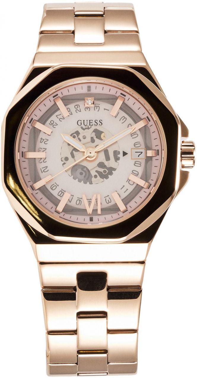 GUESS Analógové hodinky 'Empress'  zlatá / čierna