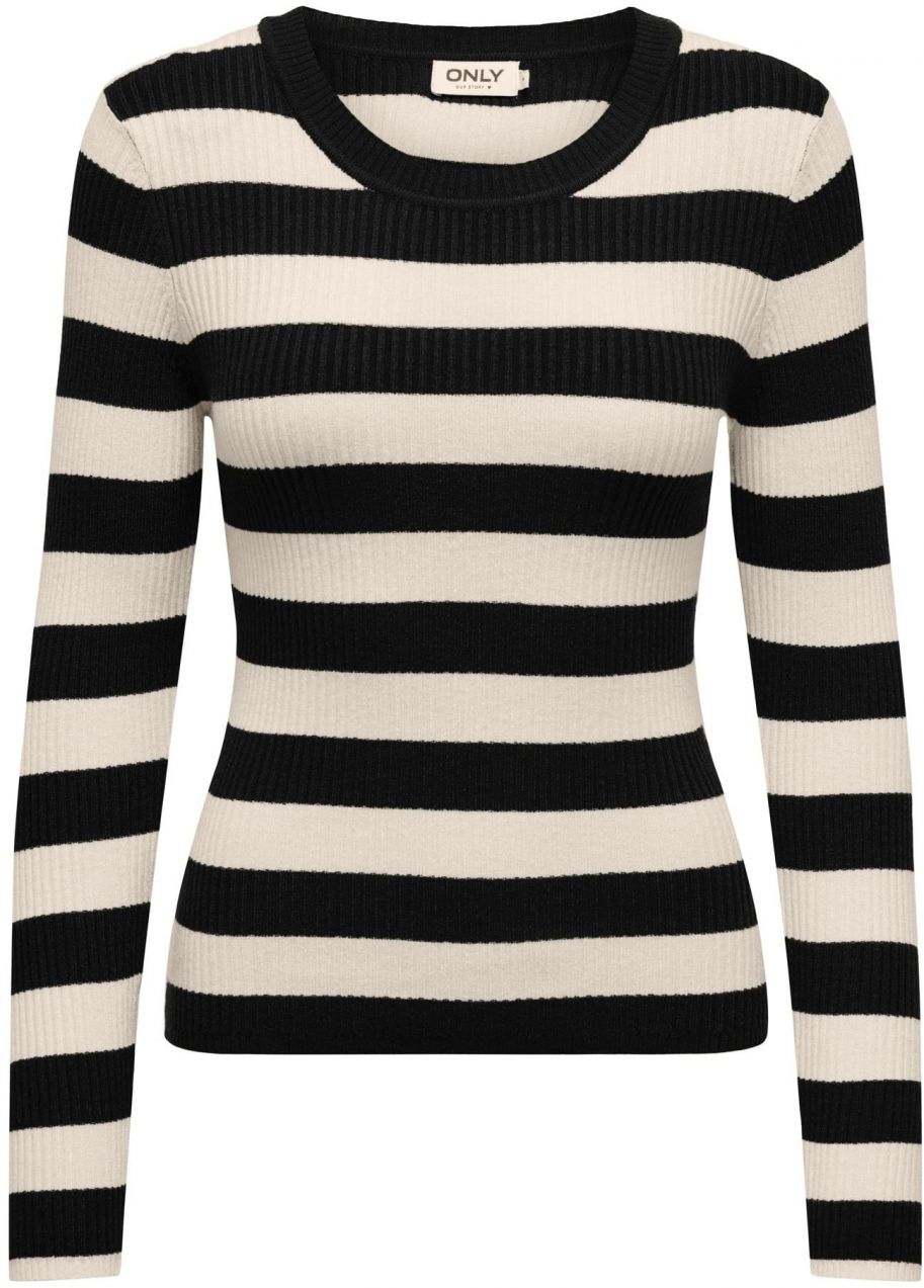 ONLY Sveter 'ONLLOUISA'  čierna / šedobiela