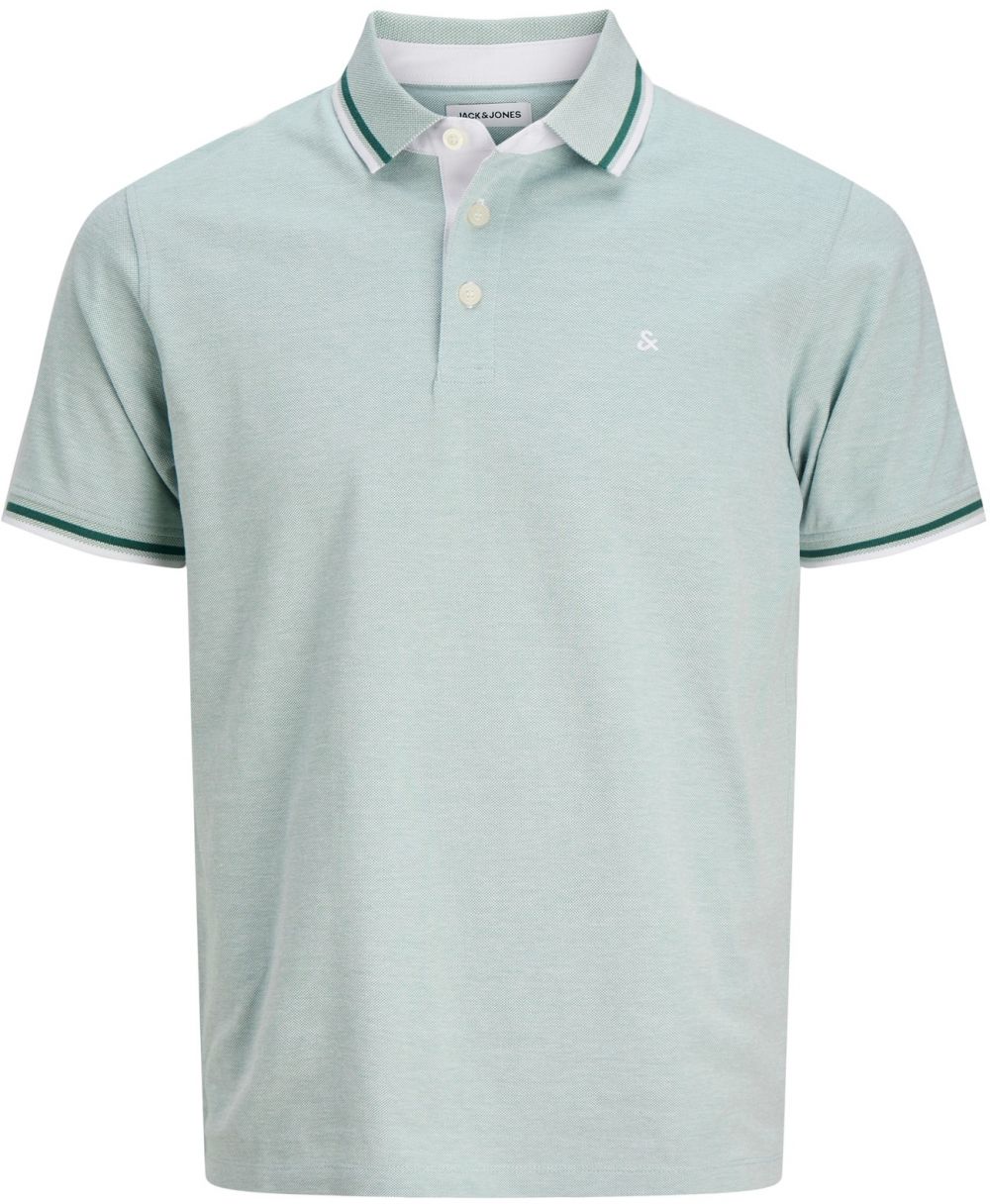 Jack & Jones Plus Tričko 'JJEPAULOS'  mätová / jedľová / biela
