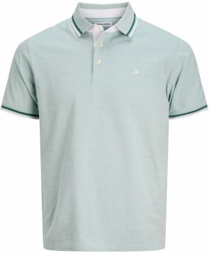 Jack & Jones Plus Tričko 'JJEPAULOS'  mätová / jedľová / biela