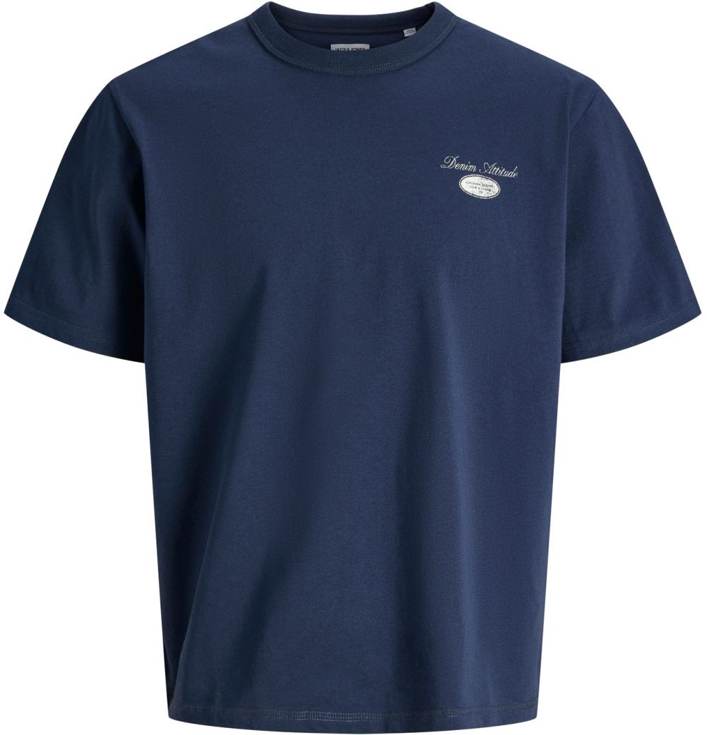 Jack & Jones Plus Tričko 'JJEDover'  námornícka modrá / biela