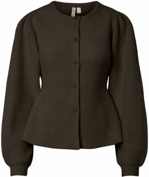 PIECES Kardigán 'PCSILLY'  tmavohnedá