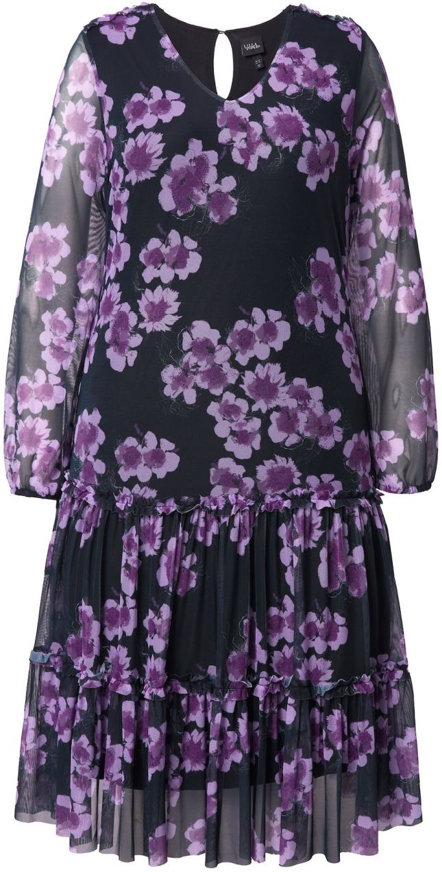 Ulla Popken Šaty  baklažánová / čierna