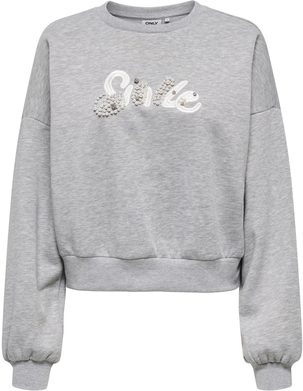 ONLY Mikina 'ONLALMA'  svetlosivá / perlovo biela