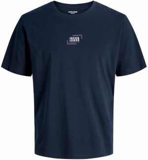 JACK & JONES Tričko 'JJECorp'  tmavomodrá / oranžová / biela