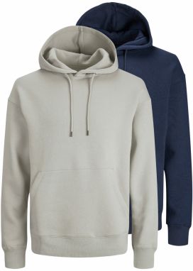 JACK & JONES Mikina 'JJEBRADLEY'  námornícka modrá / svetlosivá