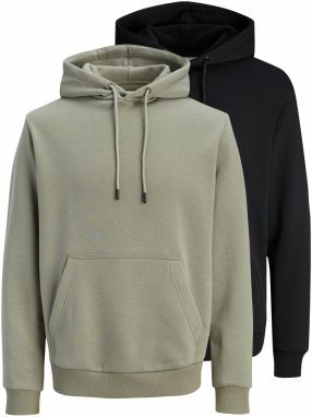 JACK & JONES Mikina 'JJEBRADLEY'  sivobéžová / čierna