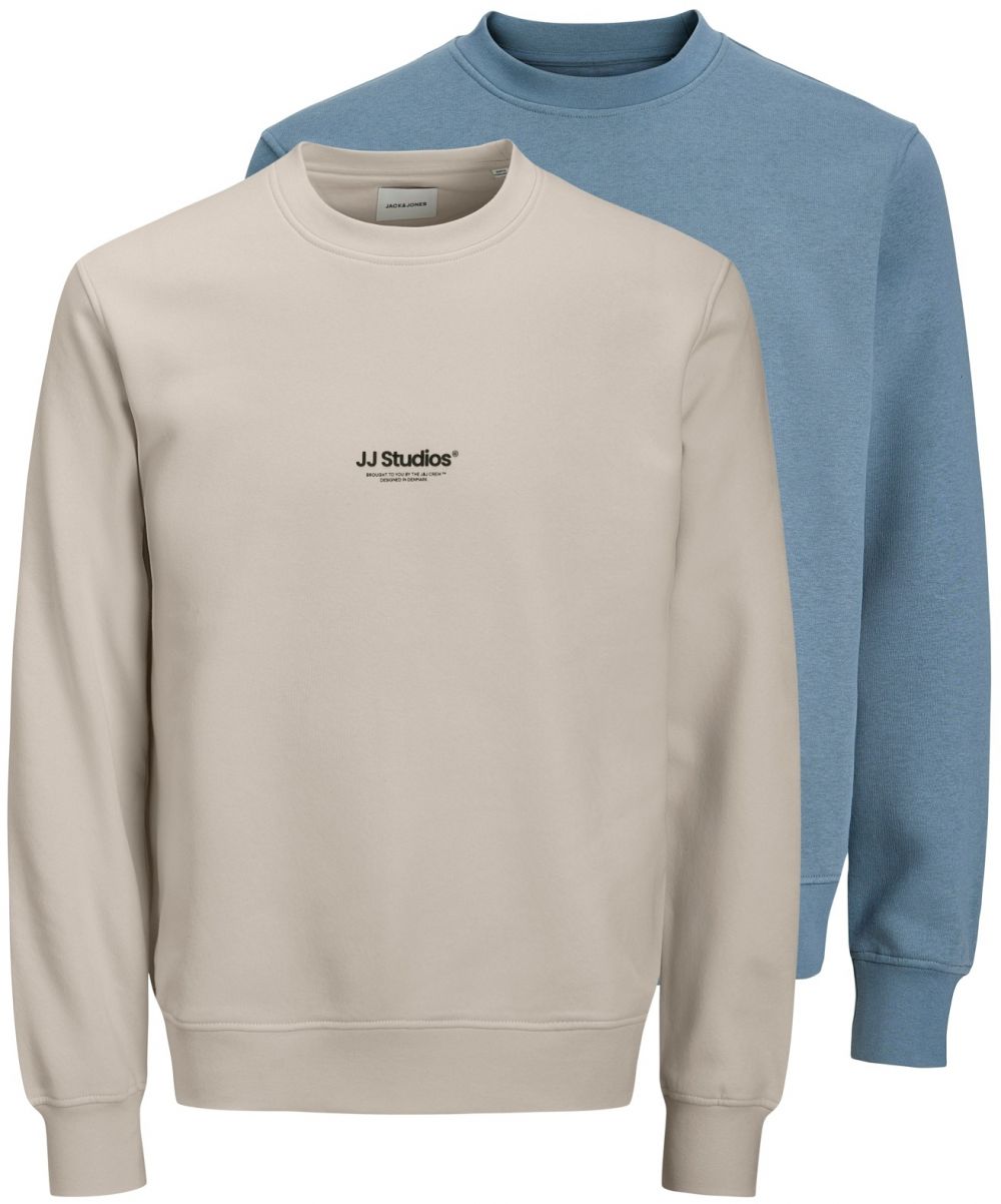 JACK & JONES Mikina 'JJESOHO'  modrá / tmavošedá