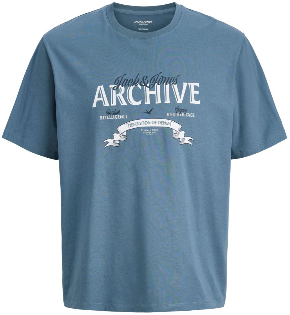 JACK & JONES Tričko 'JJEDOVER'  námornícka modrá / tmavomodrá / biela