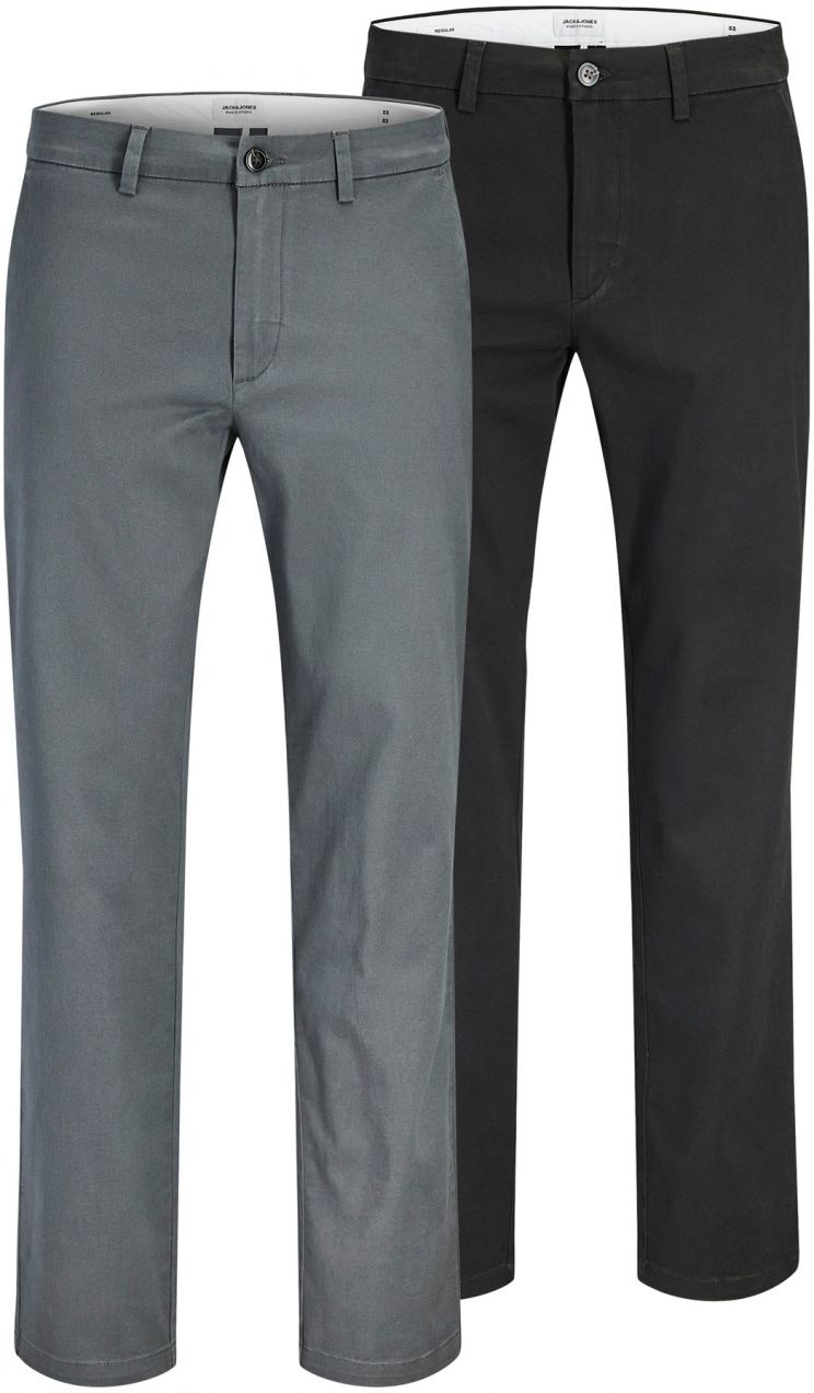 JACK & JONES Chino nohavice 'JPSTOLLIE DYLAN'  sivá / čierna