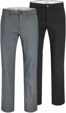 JACK & JONES Chino nohavice 'JPSTOLLIE DYLAN'  sivá / čierna