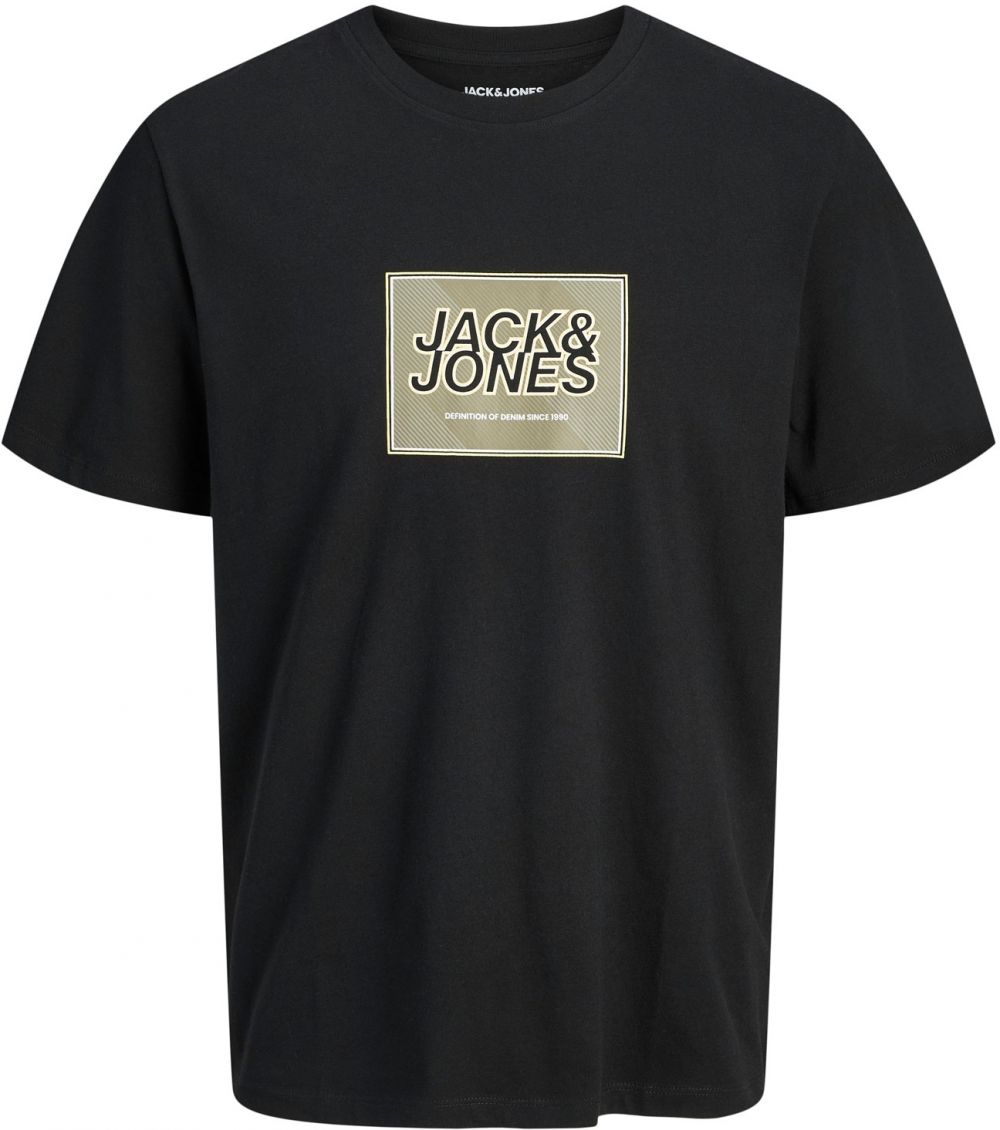 JACK & JONES Tričko 'JJRain'  piesková / čierna