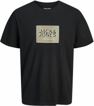 JACK & JONES Tričko 'JJRain'  piesková / čierna