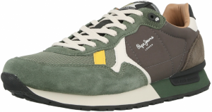 Pepe Jeans Nízke tenisky 'BRIT ESSENCE'  tmavohnedá / kaki / čierna / biela