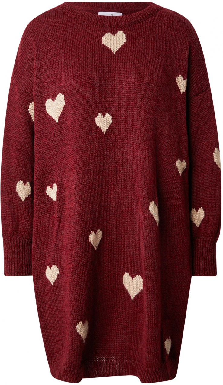 Hailys Pletené šaty 'Ra44iney'  béžová / červená