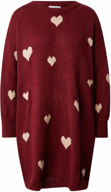 Hailys Pletené šaty 'Ra44iney'  béžová / červená