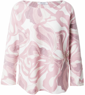 ZABAIONE Sveter 'Ya44sminaa'  rosé / púdrová / šedobiela