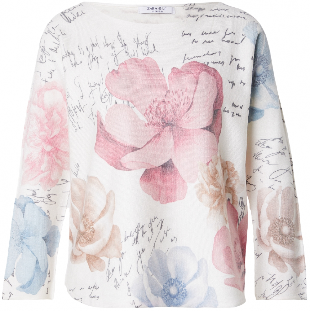 ZABAIONE Sveter 'Ya44sminaa'  béžová / nebielená / modrosivá / púdrová