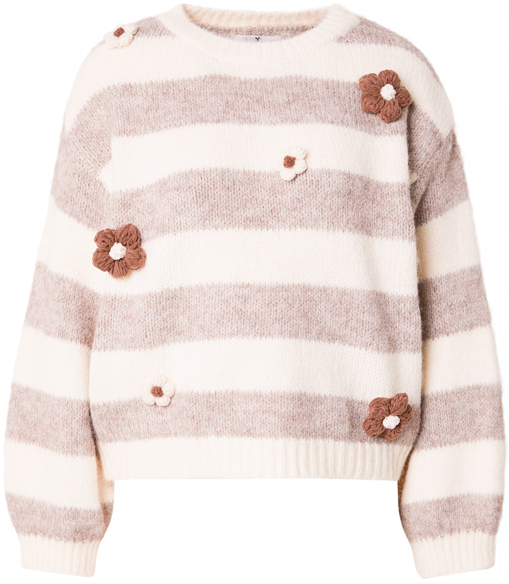 Hailys Sveter 'Fi44lana'  svetlobéžová / hnedá / tmavošedá